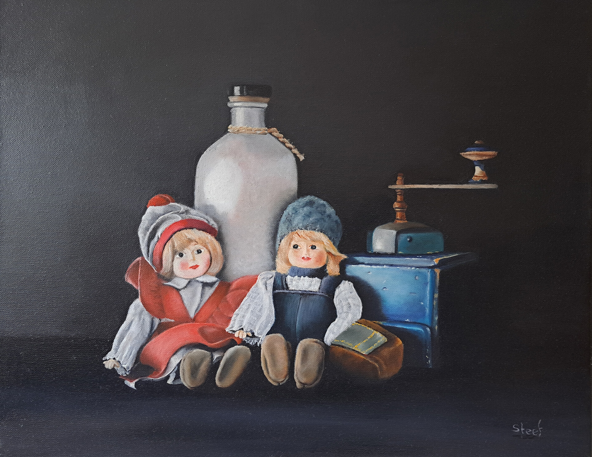 Koffiemolen en poppetjes